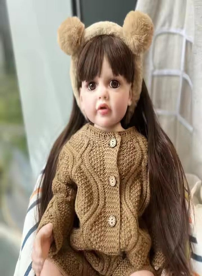GORMERY Lifelike Reborn Baby Dolls,22 inch Realistic-Newborn Baby Dolls, Real Life Reborn Baby,with Cloth, Nipple Bottle, Dipper for Special Occasions Birthday (Multi Colour) - Image 4